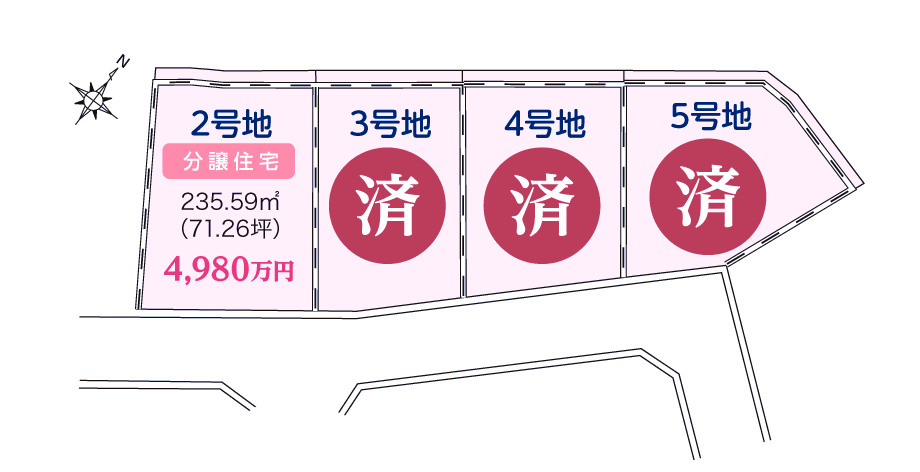 筑紫駅桜並木通り　土地面積	199.15㎡（60.24坪）～235.59㎡（71.26坪）