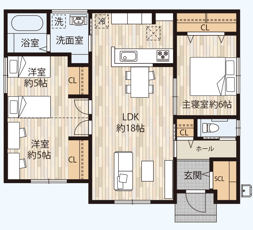 平屋間取り図