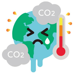 温暖化する地球のイメージ