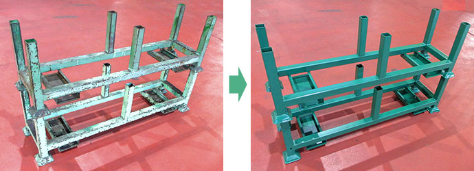 積層ラックの再塗装