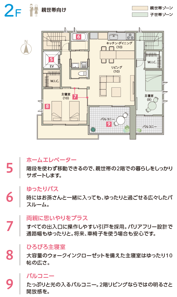 プラン図（間取り）　2F　親世帯向け