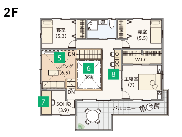 間取り図　2階平面図