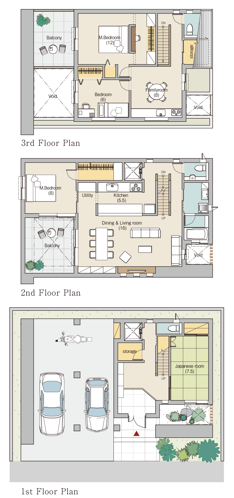 戸建住宅　建替・2世帯住宅のプラン図