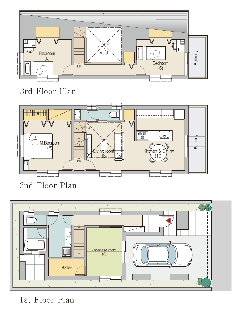 戸建住宅　狭小地対応のプラン図