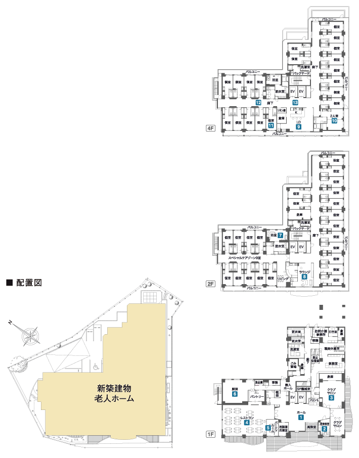 平面図と敷地配置図