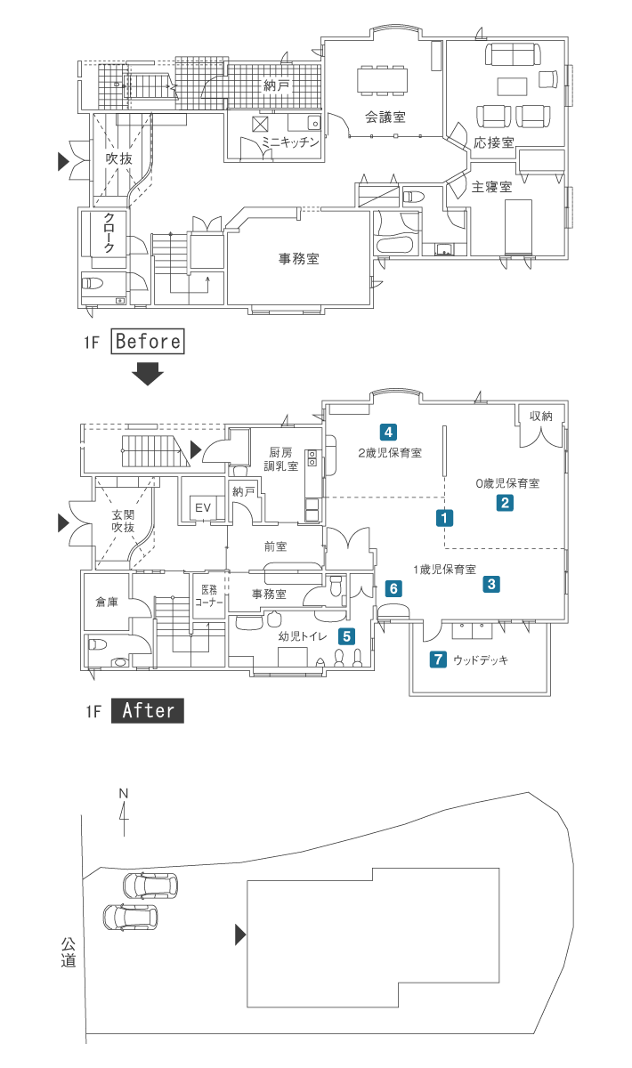 敷地配置図、平面図